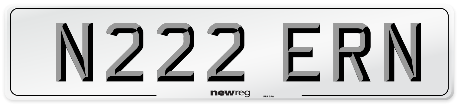 N222 ERN Front Number Plate