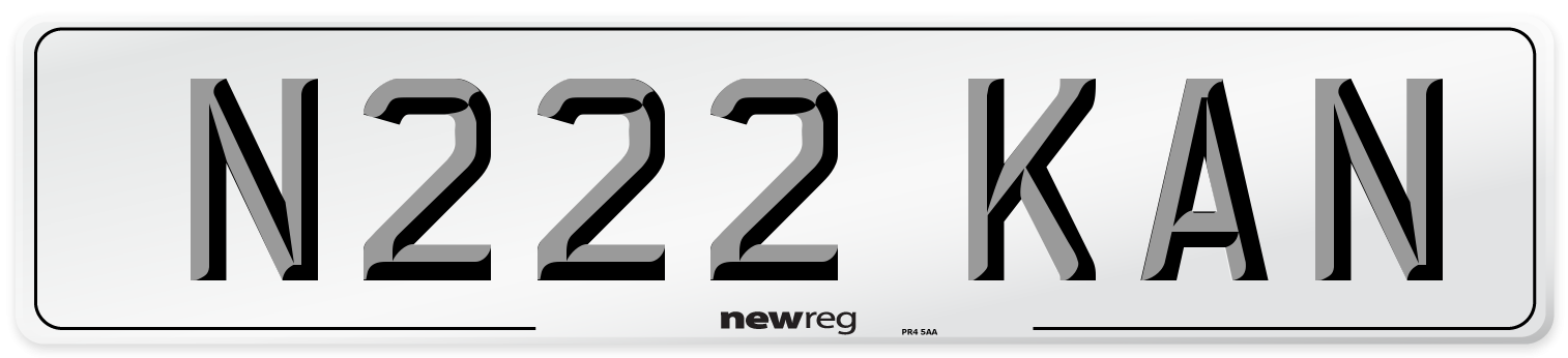 N222 KAN Front Number Plate