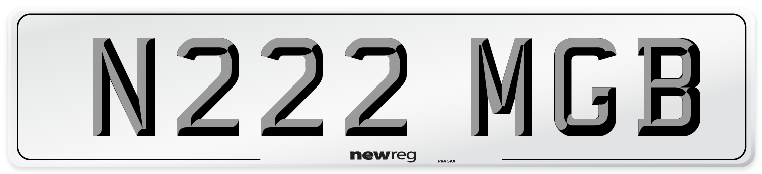 N222 MGB Front Number Plate