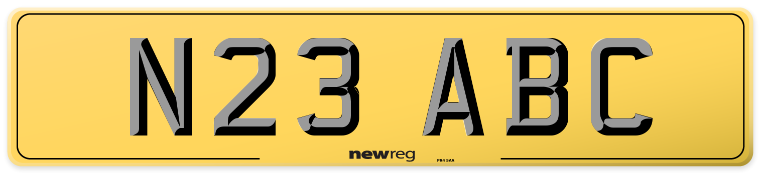 N23 ABC Rear Number Plate