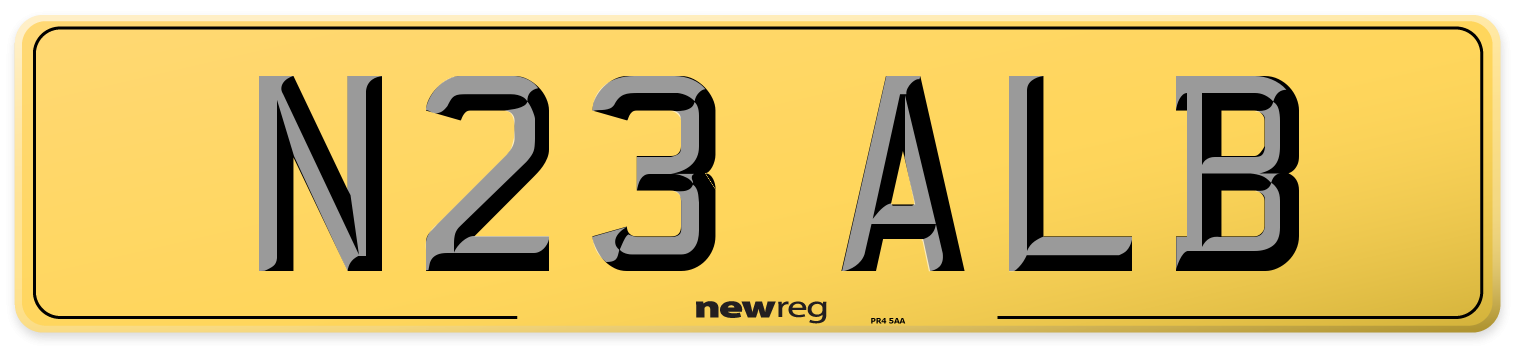 N23 ALB Rear Number Plate