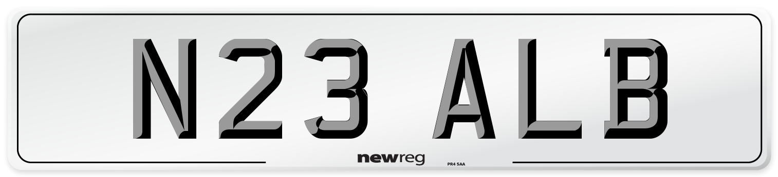 N23 ALB Front Number Plate