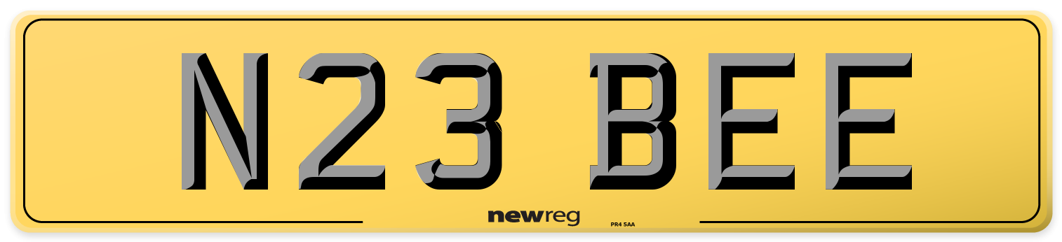N23 BEE Rear Number Plate