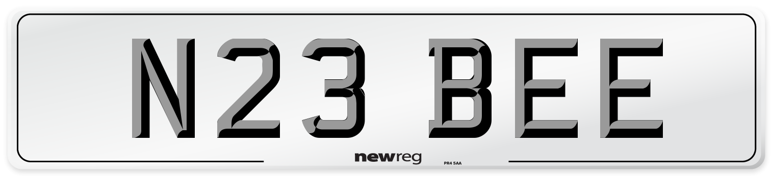 N23 BEE Front Number Plate