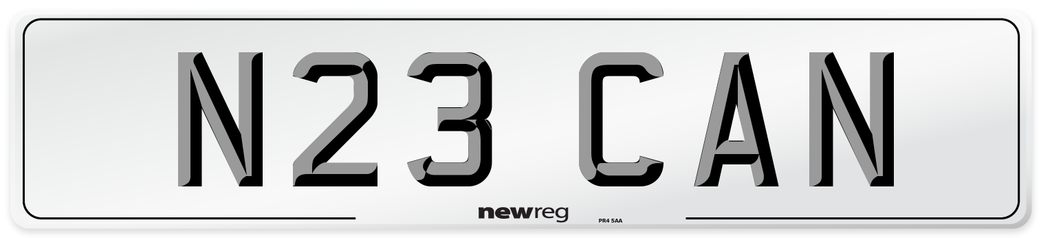 N23 CAN Front Number Plate