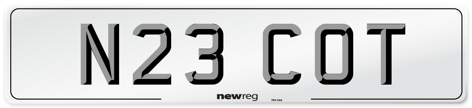 N23 COT Front Number Plate
