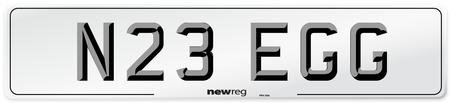 N23 EGG Front Number Plate