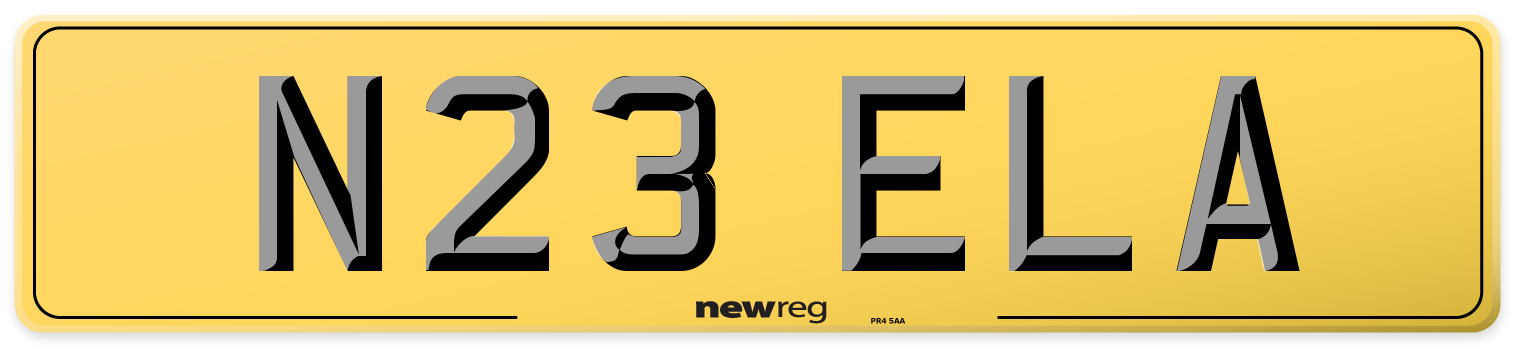 N23 ELA Rear Number Plate