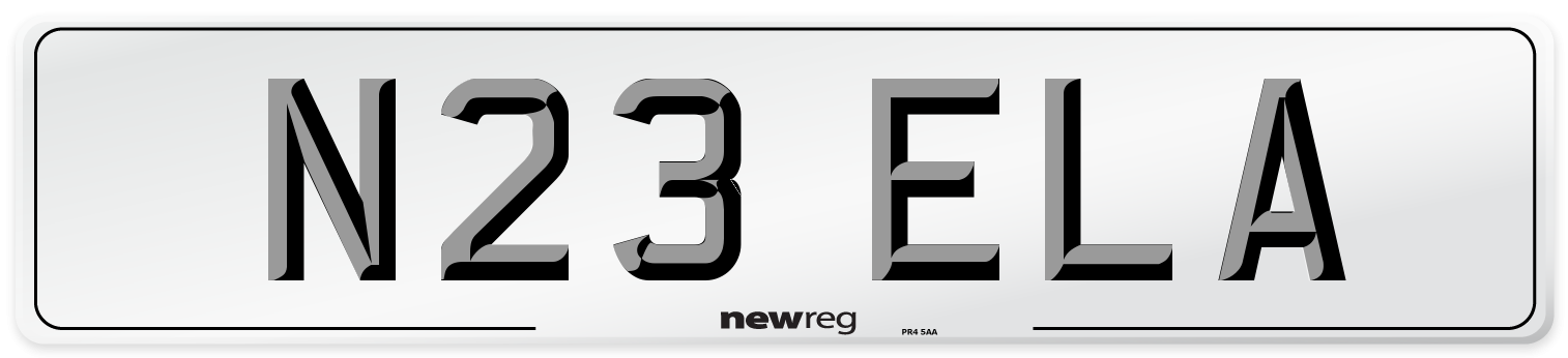 N23 ELA Front Number Plate