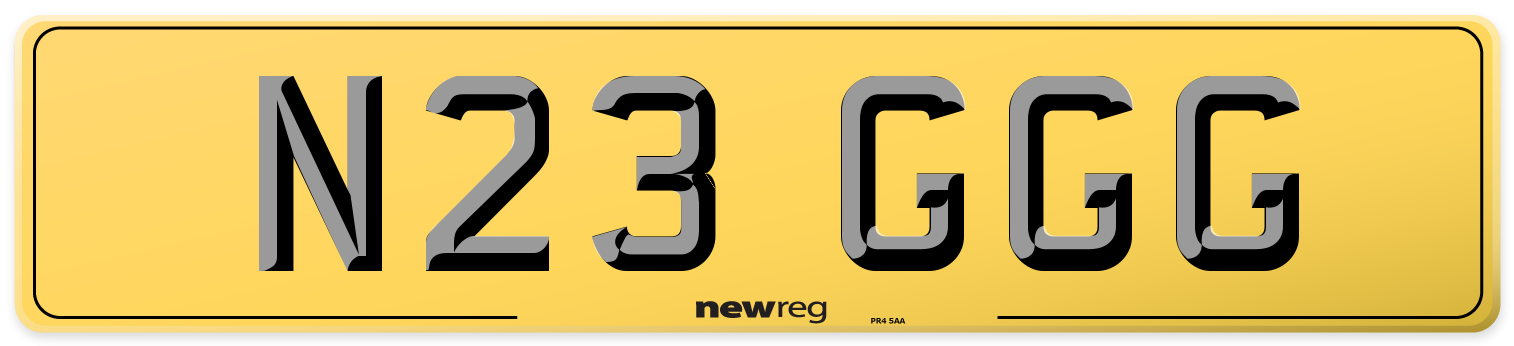 N23 GGG Rear Number Plate