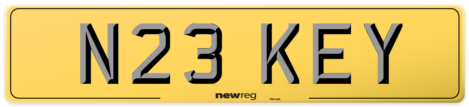 N23 KEY Rear Number Plate