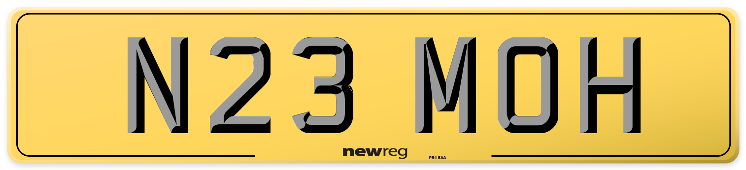 N23 MOH Rear Number Plate