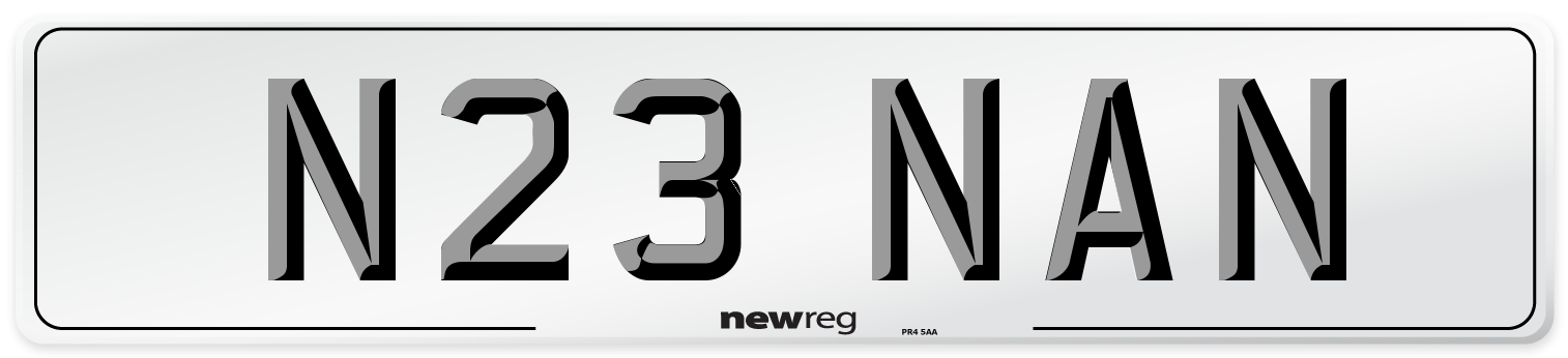 N23 NAN Front Number Plate