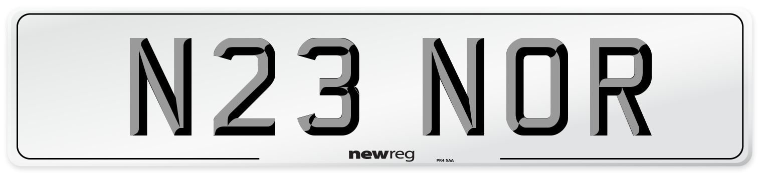 N23 NOR Front Number Plate