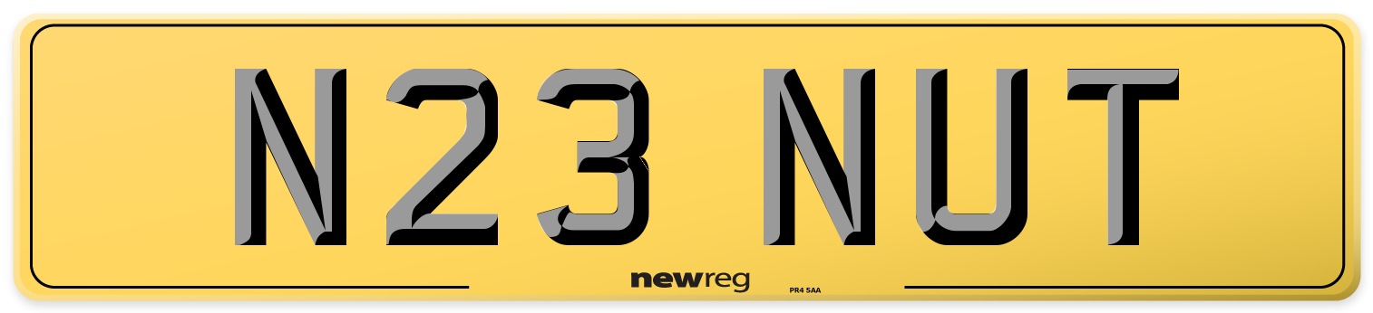N23 NUT Rear Number Plate