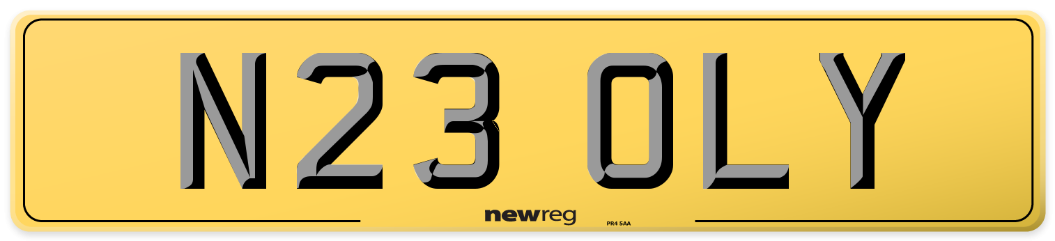 N23 OLY Rear Number Plate