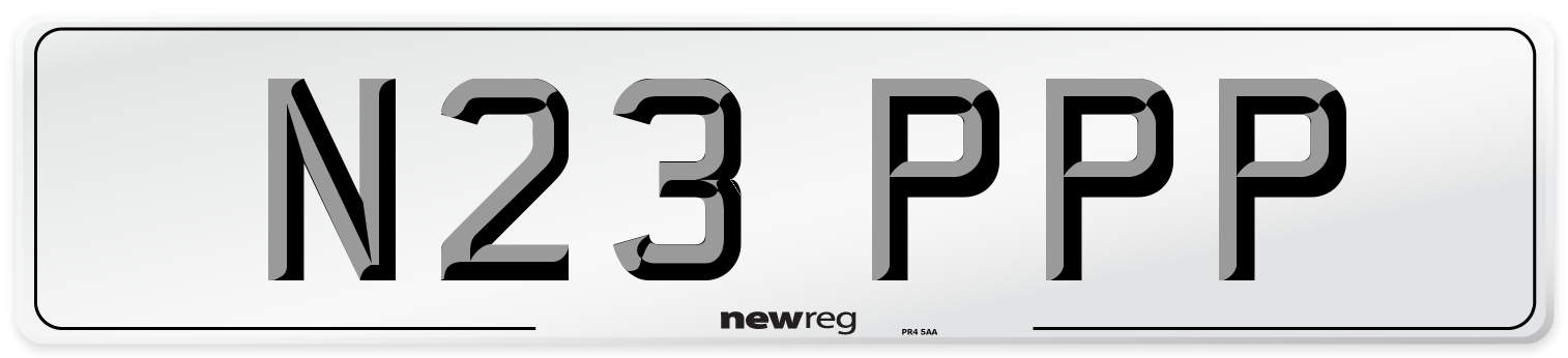 N23 PPP Front Number Plate