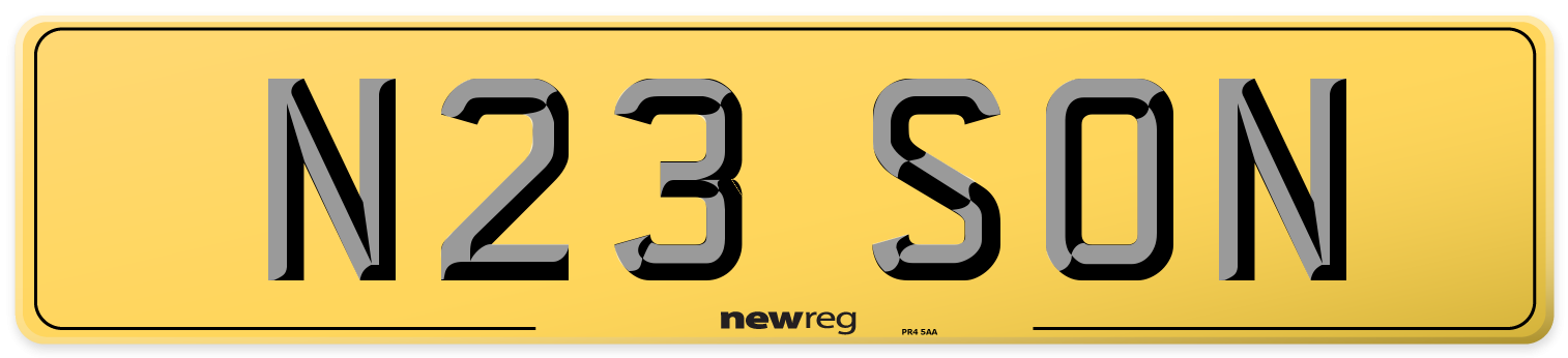 N23 SON Rear Number Plate