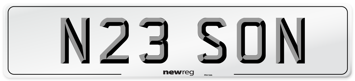 N23 SON Front Number Plate