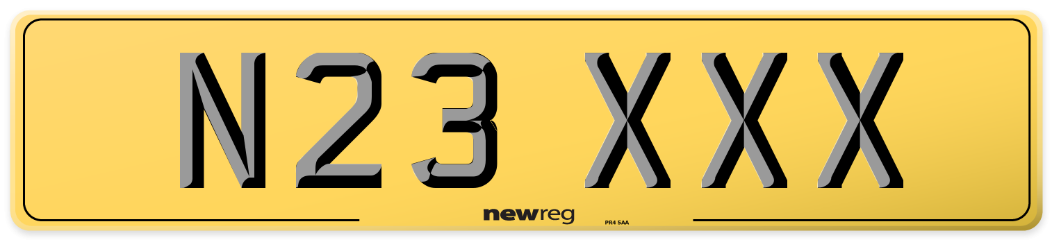N23 XXX Rear Number Plate