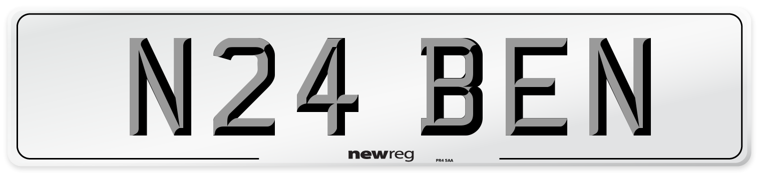 N24 BEN Front Number Plate