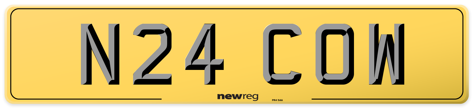 N24 COW Rear Number Plate