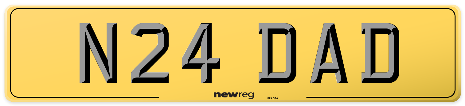 N24 DAD Rear Number Plate