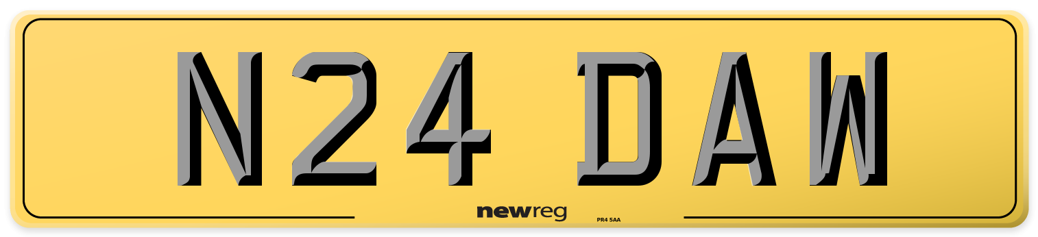 N24 DAW Rear Number Plate