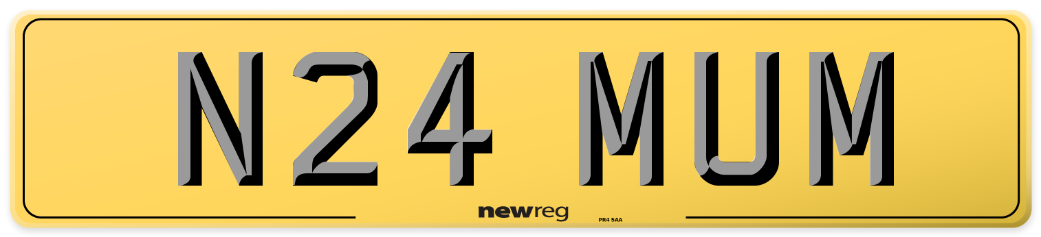 N24 MUM Rear Number Plate