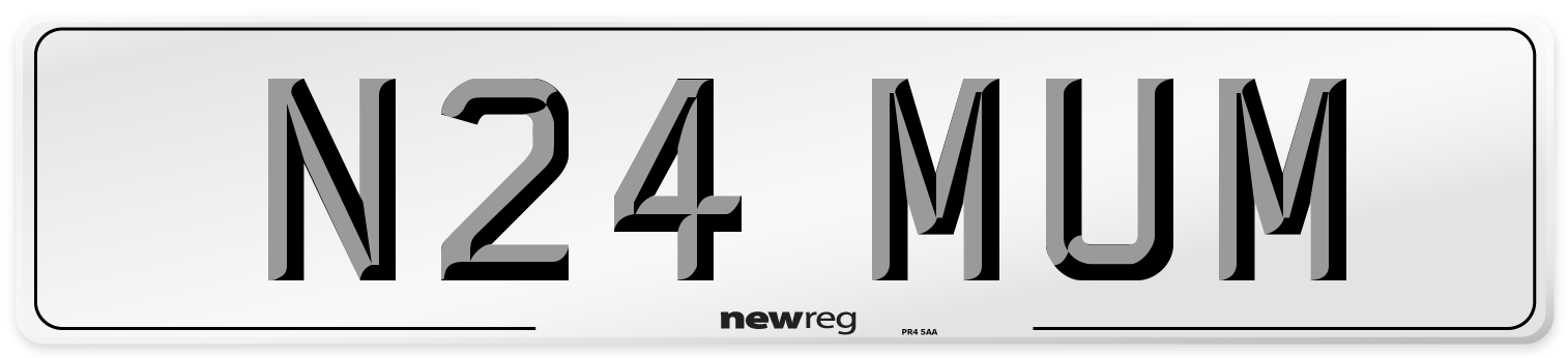 N24 MUM Front Number Plate