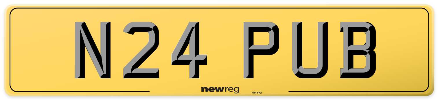 N24 PUB Rear Number Plate