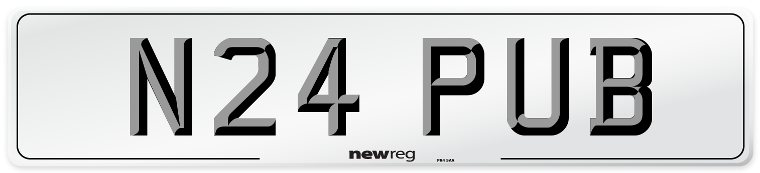 N24 PUB Front Number Plate