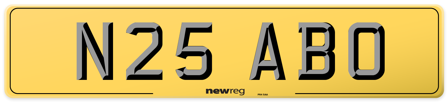 N25 ABO Rear Number Plate