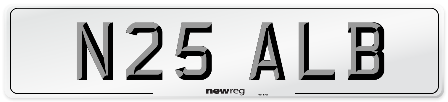 N25 ALB Front Number Plate
