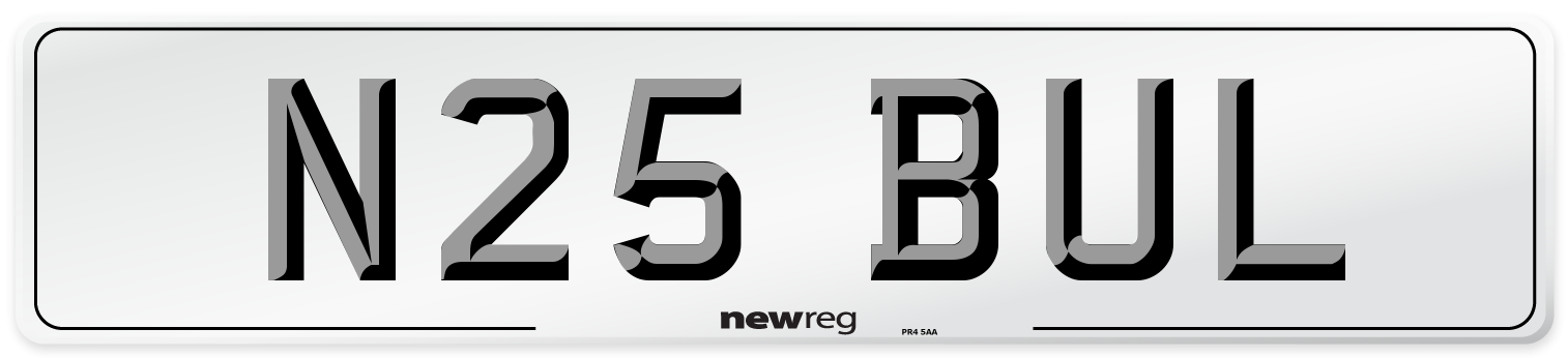 N25 BUL Front Number Plate