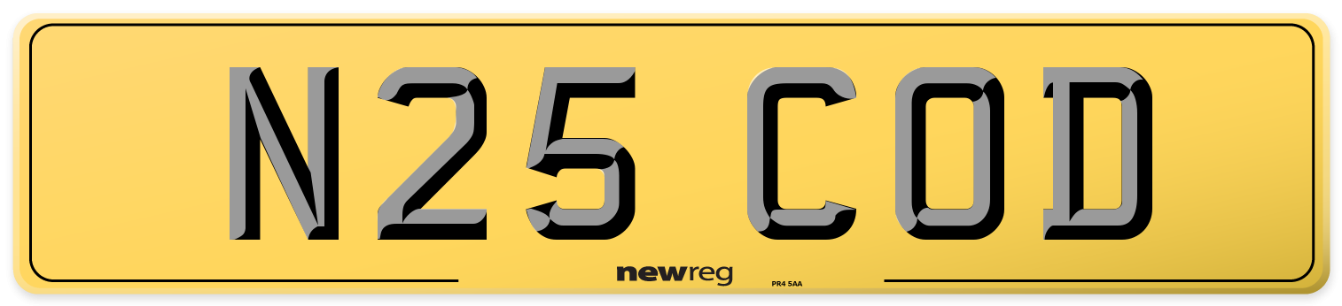 N25 COD Rear Number Plate