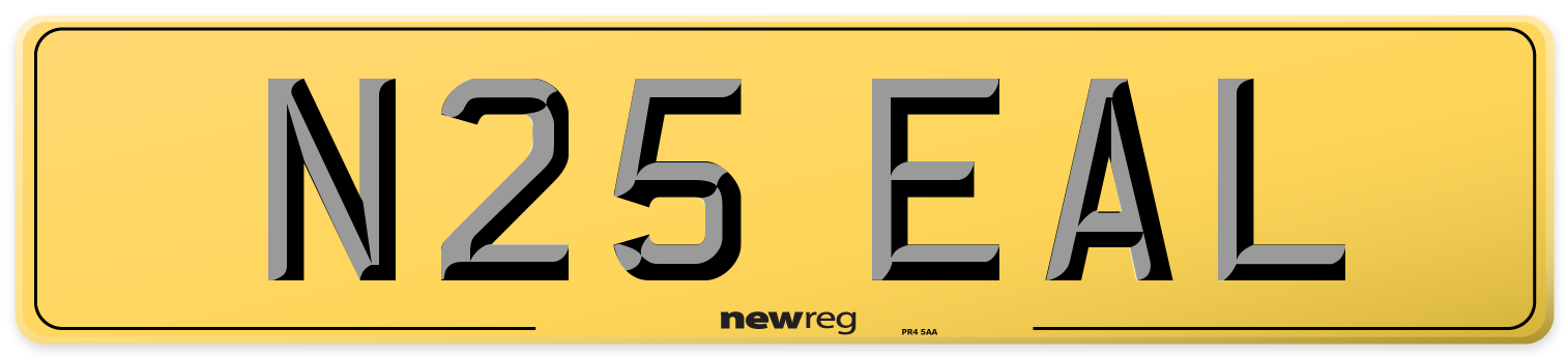 N25 EAL Rear Number Plate