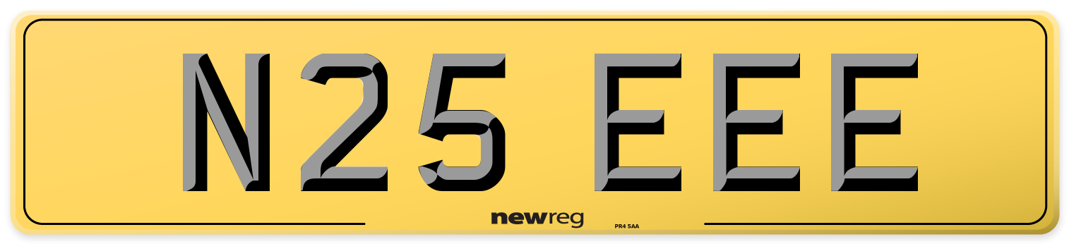N25 EEE Rear Number Plate