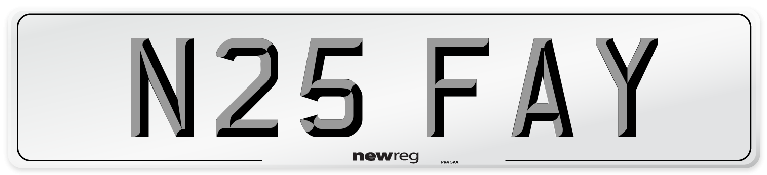N25 FAY Front Number Plate