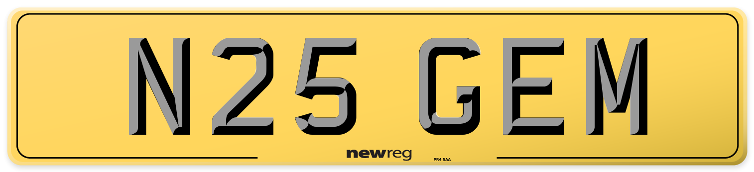 N25 GEM Rear Number Plate
