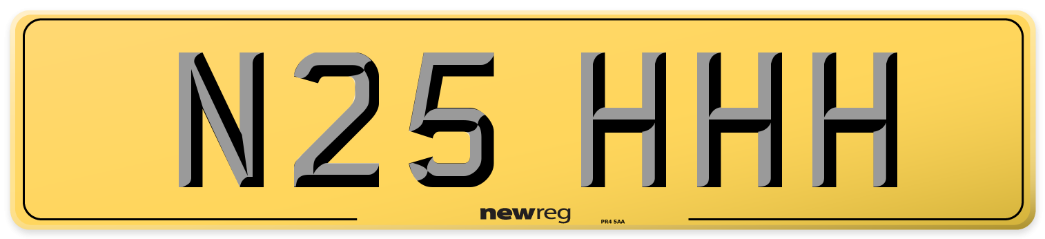 N25 HHH Rear Number Plate