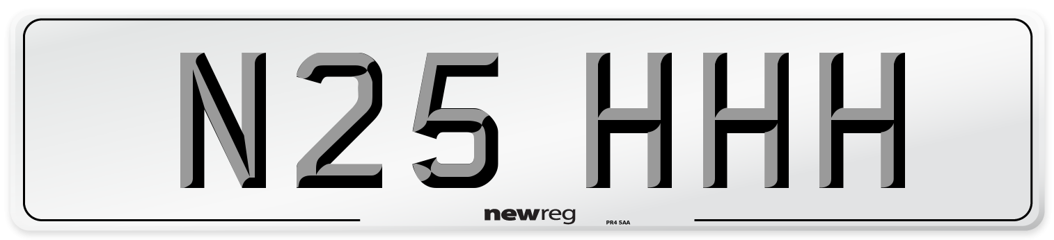 N25 HHH Front Number Plate