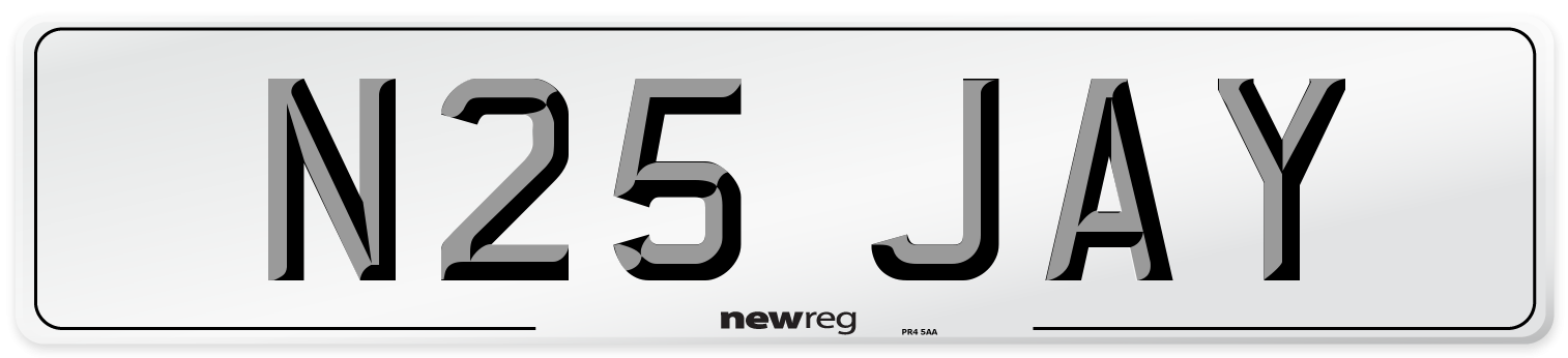 N25 JAY Front Number Plate