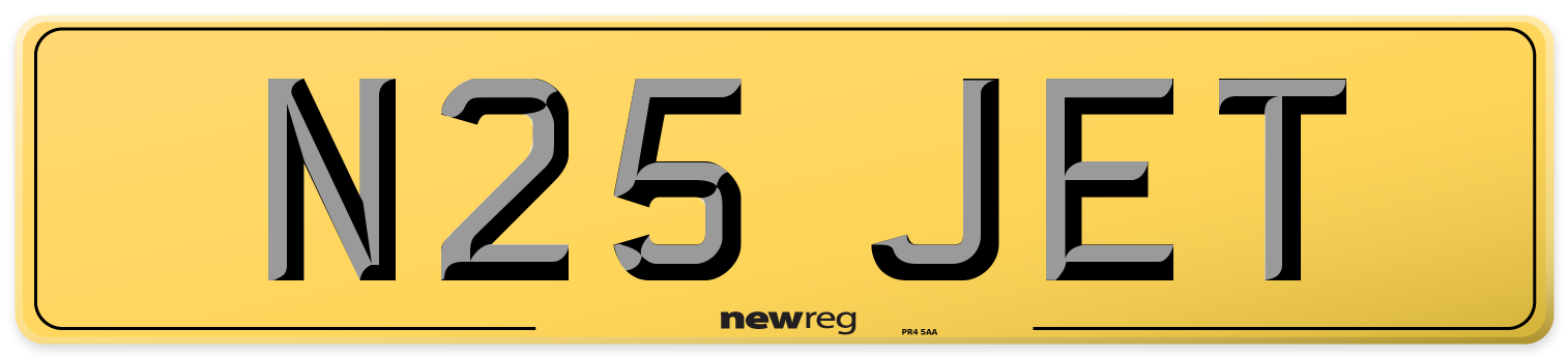 N25 JET Rear Number Plate