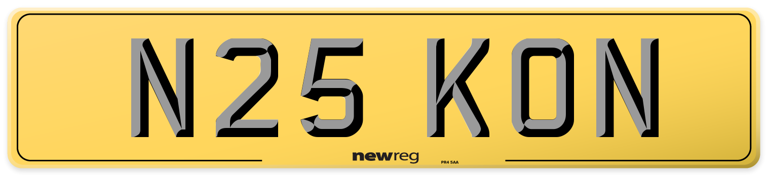 N25 KON Rear Number Plate