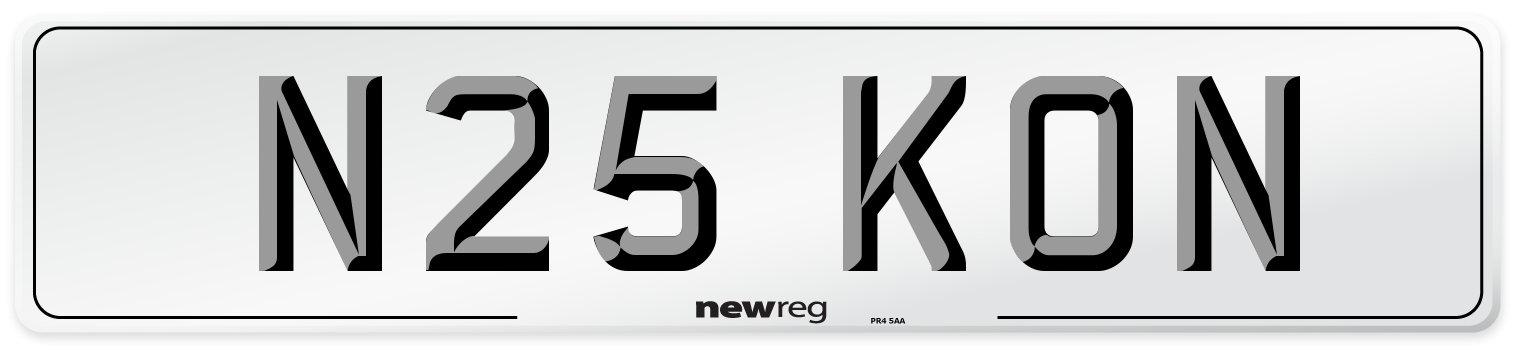 N25 KON Front Number Plate