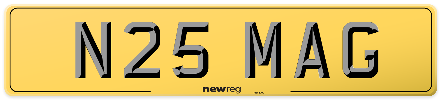 N25 MAG Rear Number Plate