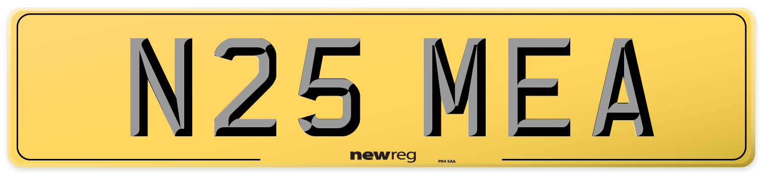 N25 MEA Rear Number Plate