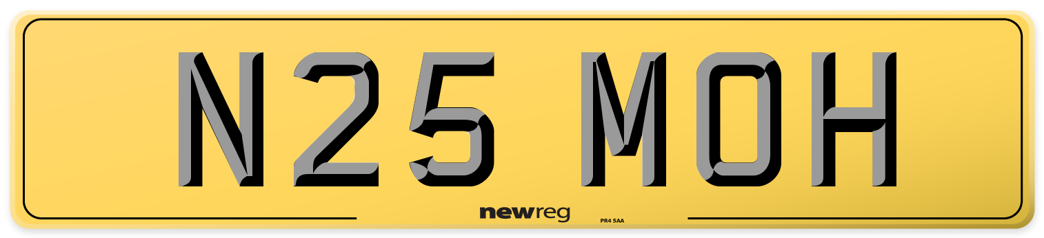 N25 MOH Rear Number Plate