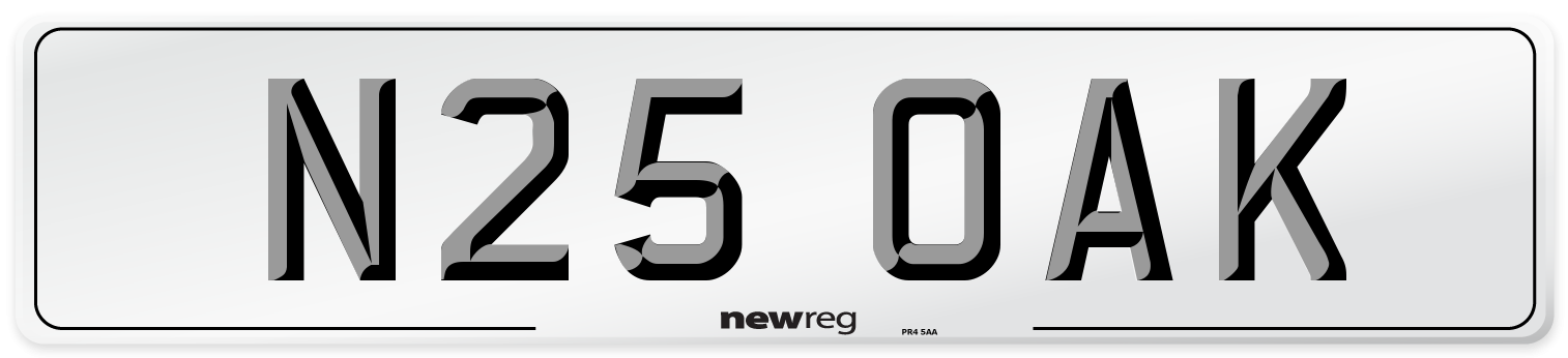 N25 OAK Front Number Plate